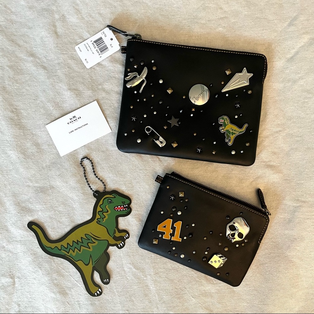 Exclusive Coach Leather Pouch Set w/ Rexy / 1941 Collection